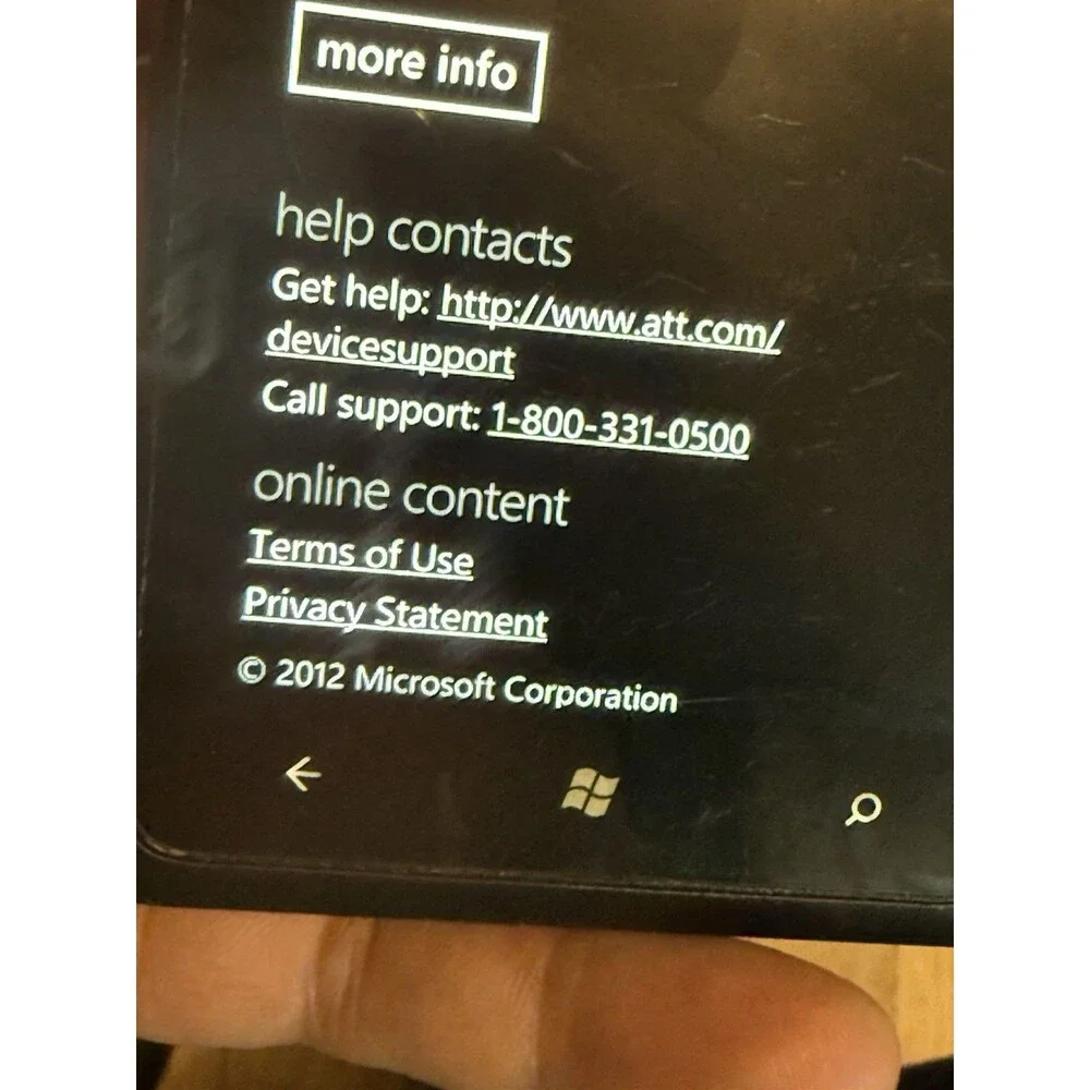 Nokia Lumia 900 – AT&T – Factory Reset – Windows Phone 7.8 – W/simcard